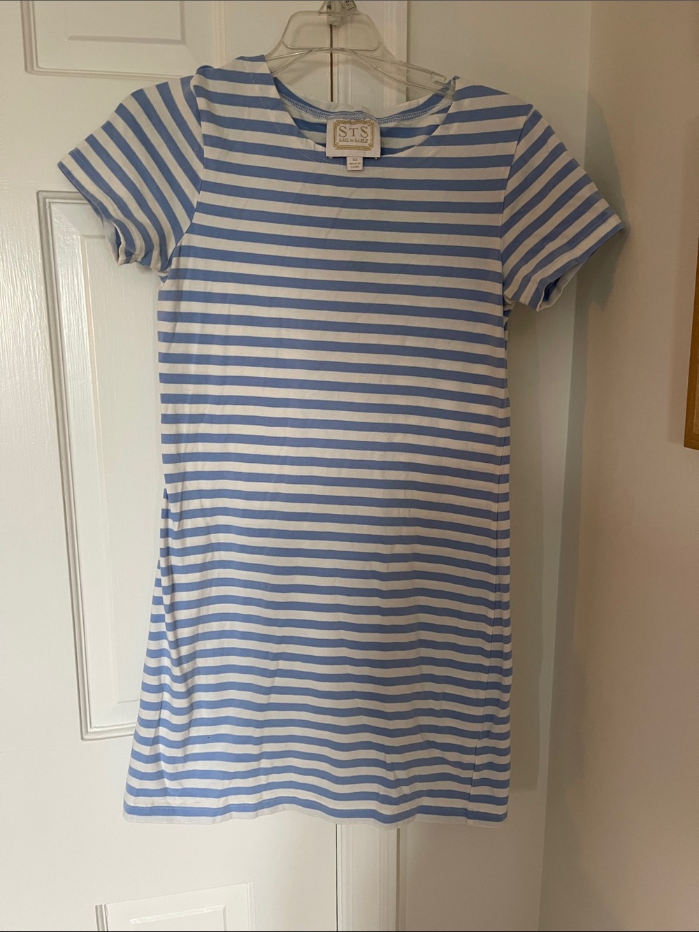 Blue and White Striped  Dress